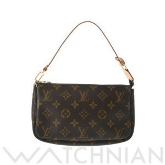 Louis Vuitton Monogram Canvas Pochette Accessoires Brown Pouch - Picture 1 of 9